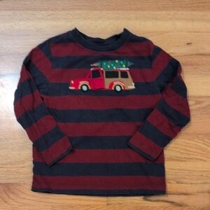 Striped Kids Shirt with Car Design